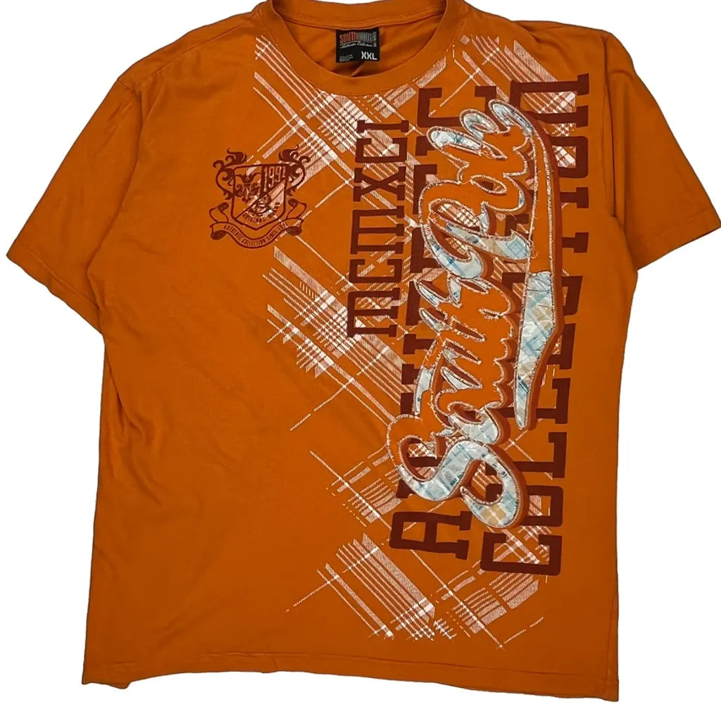 Southpole Graphic T-Shirt - 2XL Orange Cotton
