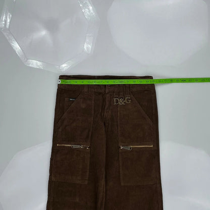Dolce & Gabbana Cargo Utility Cargo Pants - 30W 34L Brown Corduroy