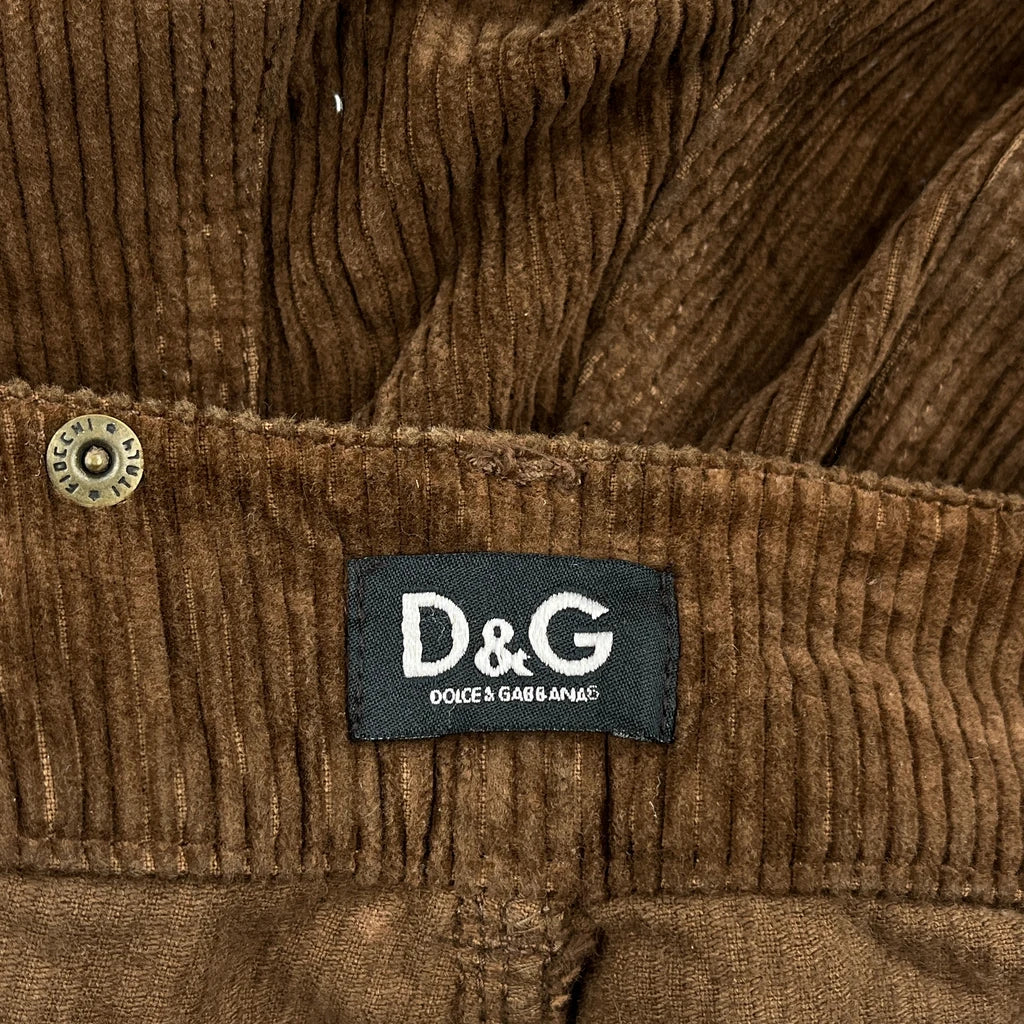 Dolce & Gabbana Cargo Utility Cargo Pants - 30W 34L Brown Corduroy