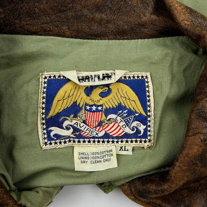 5Th Air Force Patch Avirex A2 Bomber Jacket - XL Green Cotton