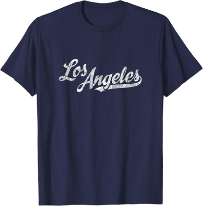 Los Angeles California CA T-Shirt Vintage Sports Script Tee T-Shirt