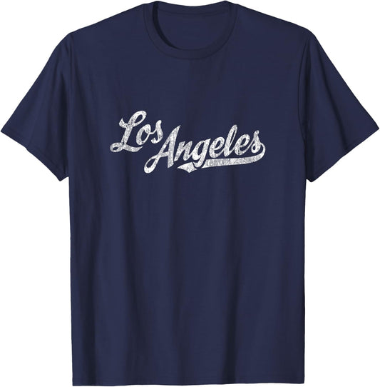 Los Angeles California CA T-Shirt Vintage Sports Script Tee T-Shirt