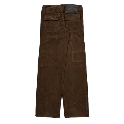 Dolce & Gabbana Cargo Utility Cargo Pants - 30W 34L Brown Corduroy