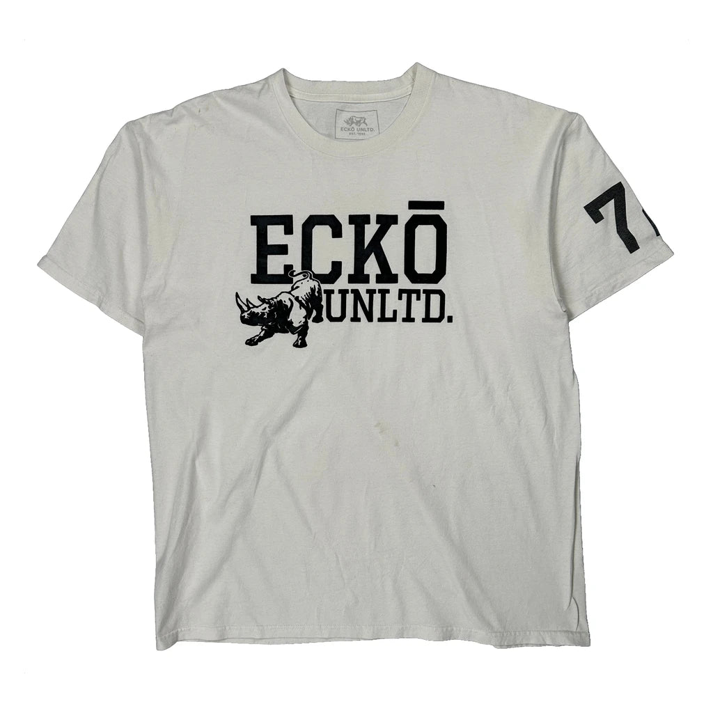 Ecko Unltd Graphic T-Shirt - XL White Cotton
