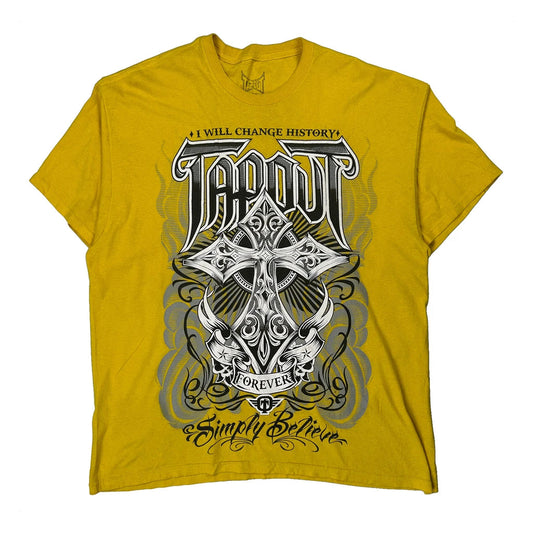 Simply Believe Tap Out Graphic T-Shirt - 2XL Yellow Cotton