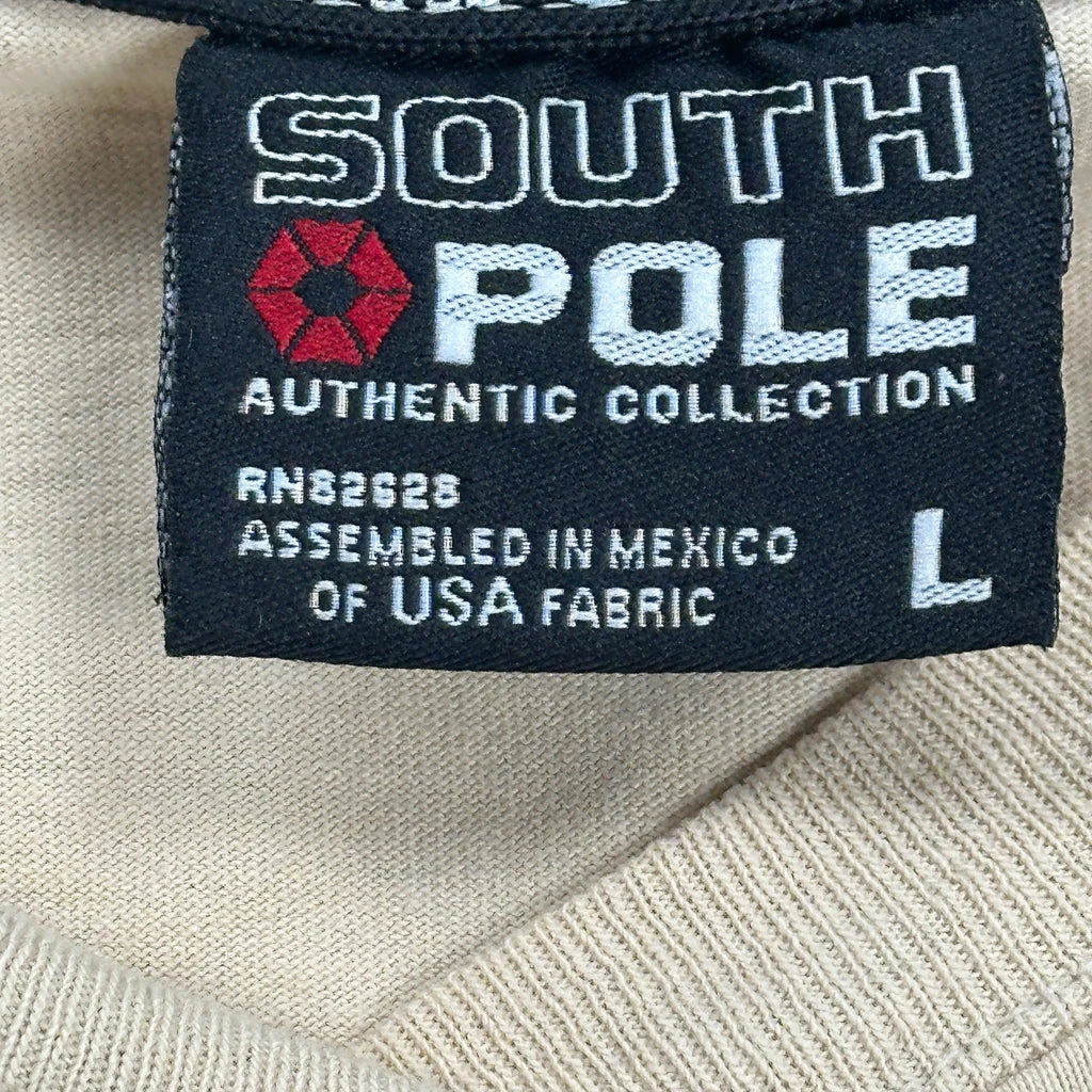 Southpole Graphic T-Shirt - Large Beige Cotton