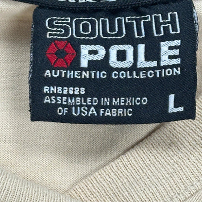 Southpole Graphic T-Shirt - Large Beige Cotton