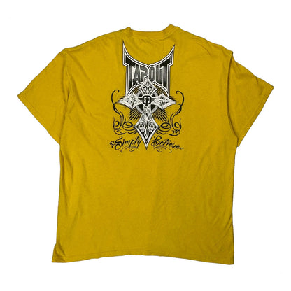 Simply Believe Tap Out Graphic T-Shirt - 2XL Yellow Cotton