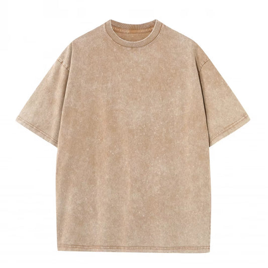 230G Cotton American Large Size T Shirts Men Summer Vintage Clothes Washed Tees Casual Short Sleeve Basic Male Tops