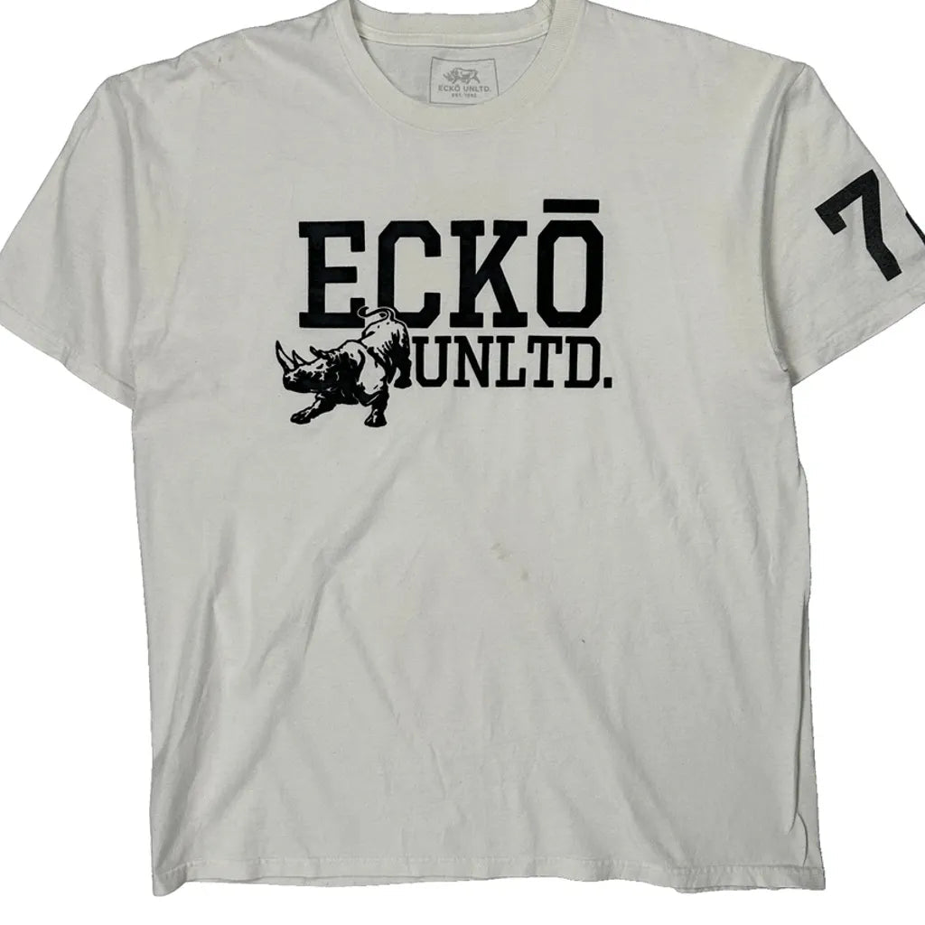 Ecko Unltd Graphic T-Shirt - XL White Cotton