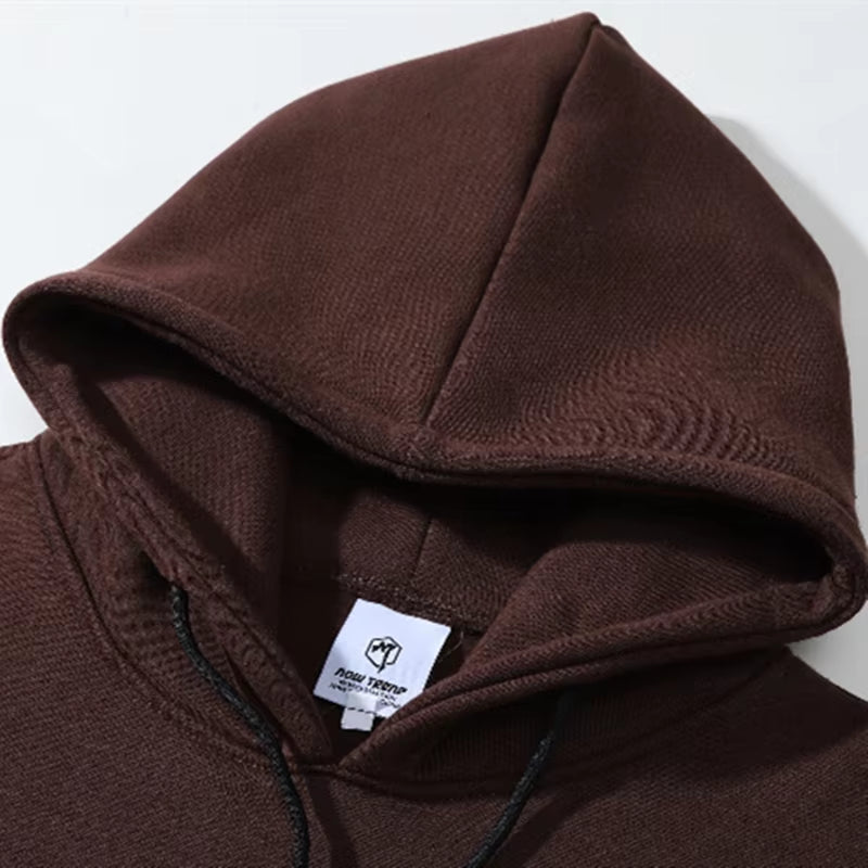 2026 Dark Streetwear Retro Graphic Print Brown Mens Hip Hop Hoodies Pullover Vintage Clothes Women Hooded Sweatshirt Manga Larga