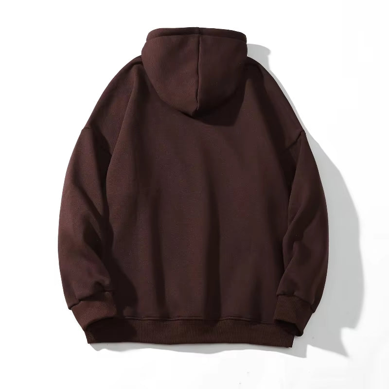 2026 Dark Streetwear Retro Graphic Print Brown Mens Hip Hop Hoodies Pullover Vintage Clothes Women Hooded Sweatshirt Manga Larga