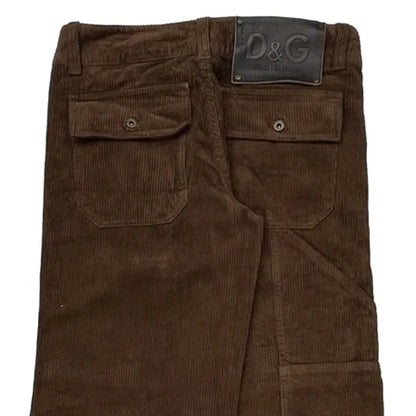 Dolce & Gabbana Cargo Utility Cargo Pants - 30W 34L Brown Corduroy